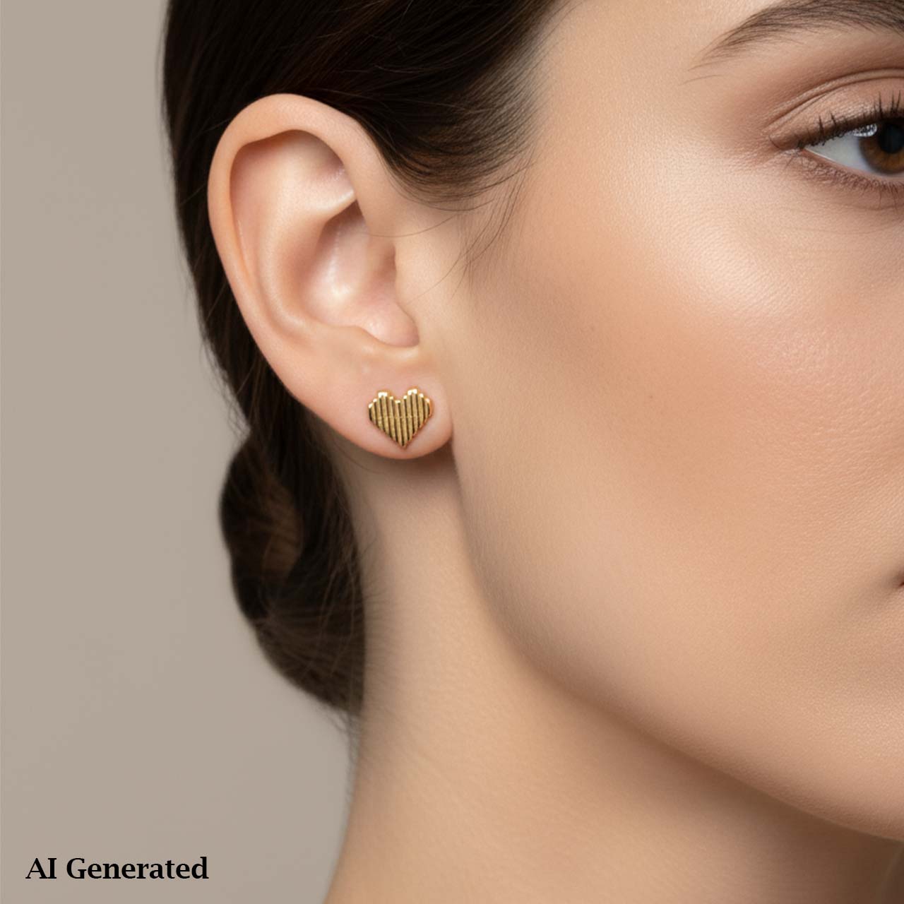 گوشواره میخی مدل قلب تراش دار