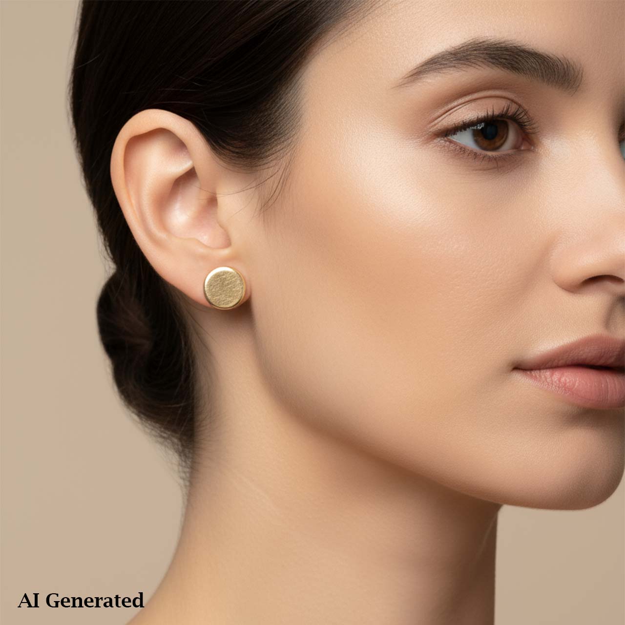 گوشواره میخی مدل دایره تخت