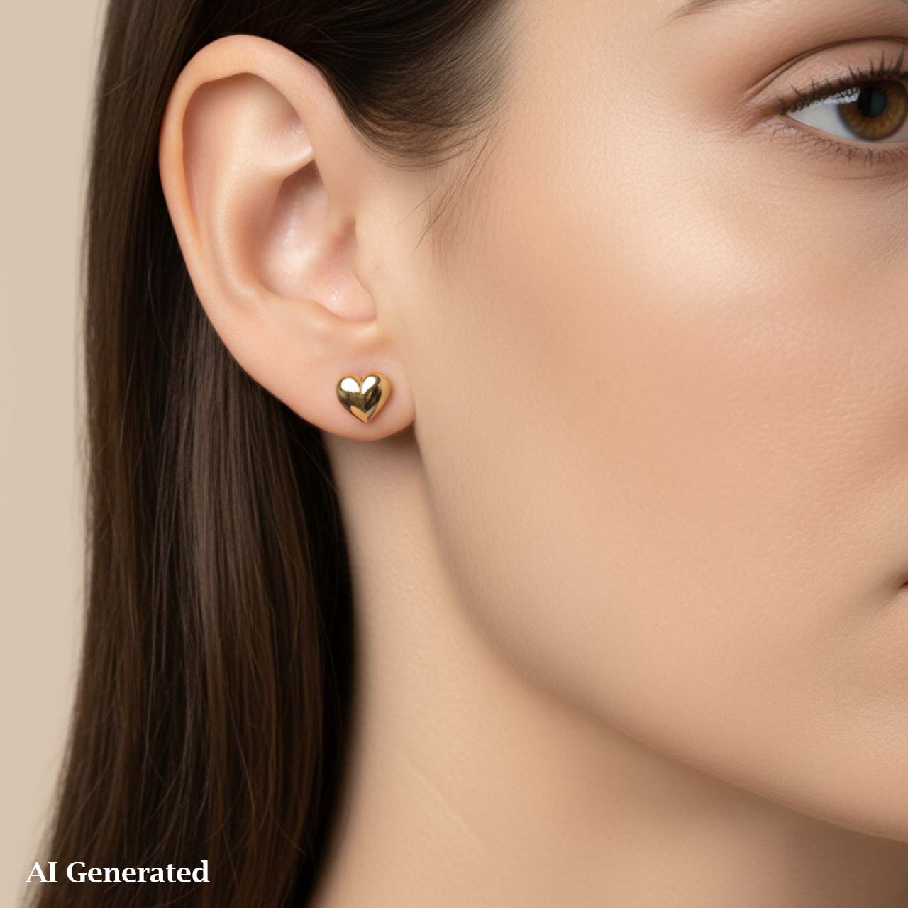 گوشواره طلا مدل قلب برجسته