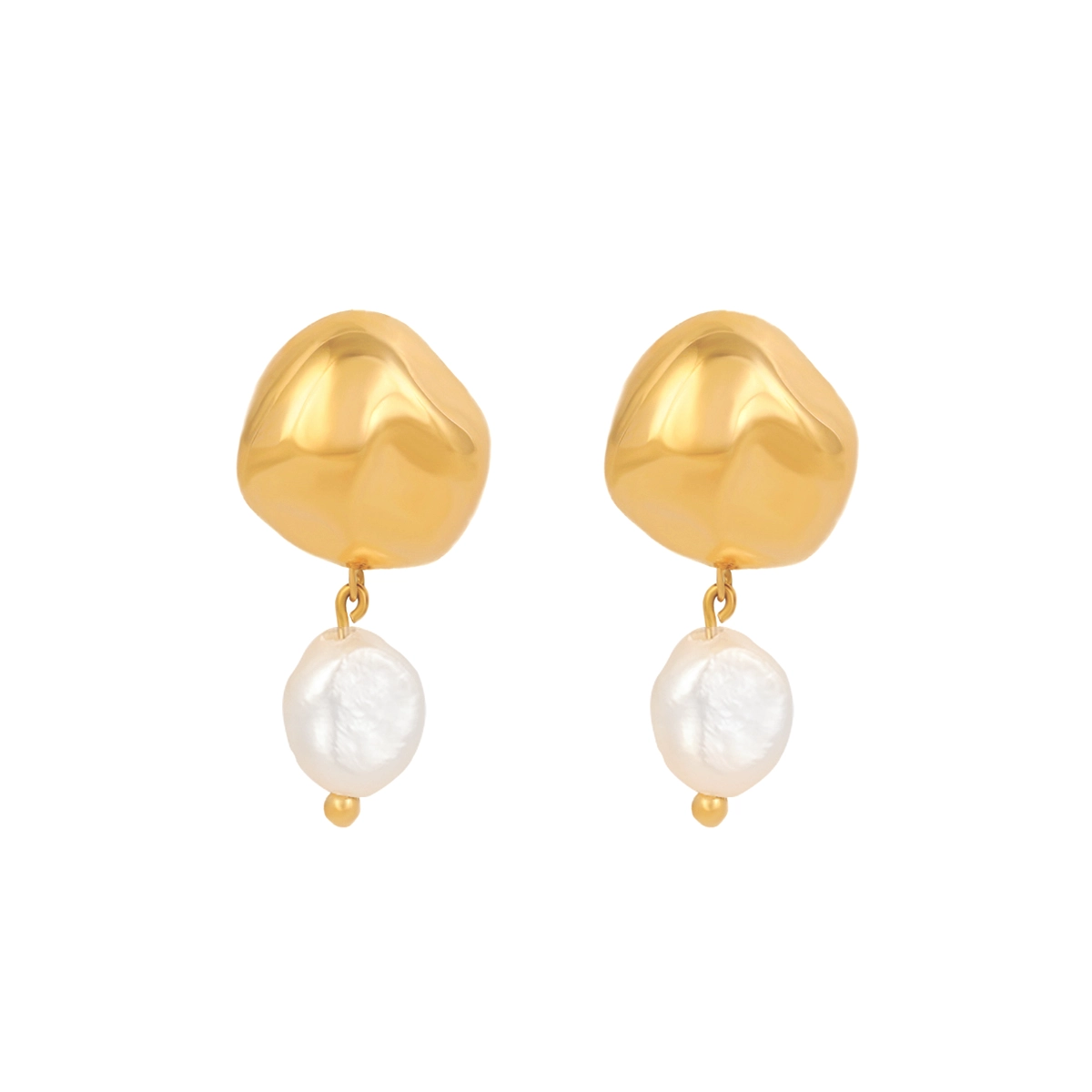 گوشواره طلا میخی باروک مروارید