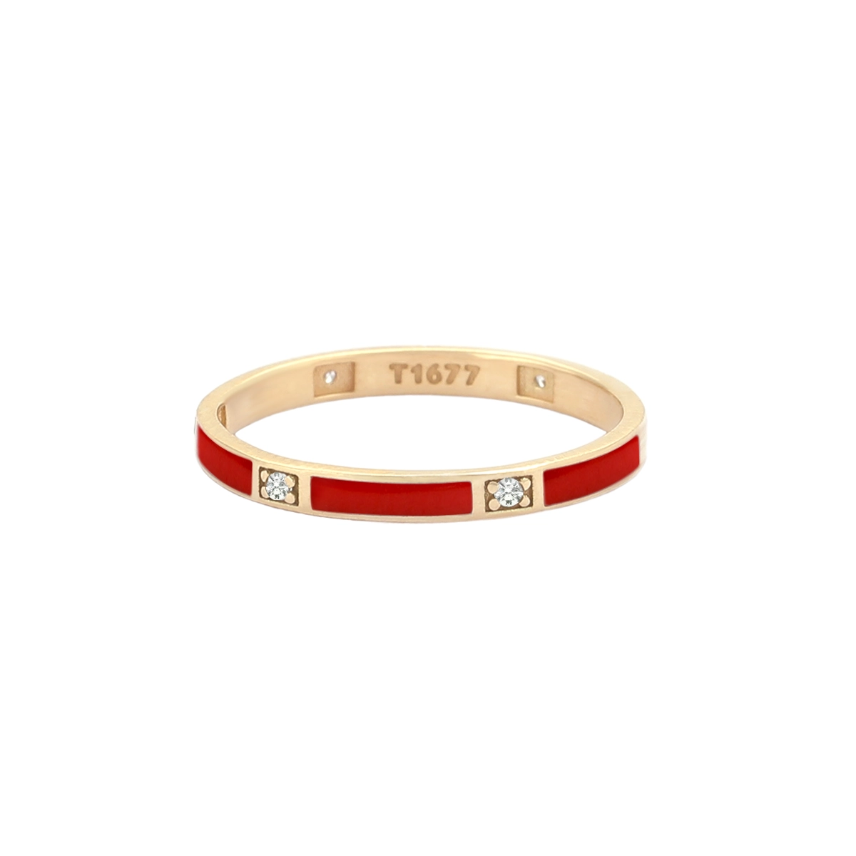 انگشتر طلا ظریف لیانا قرمز