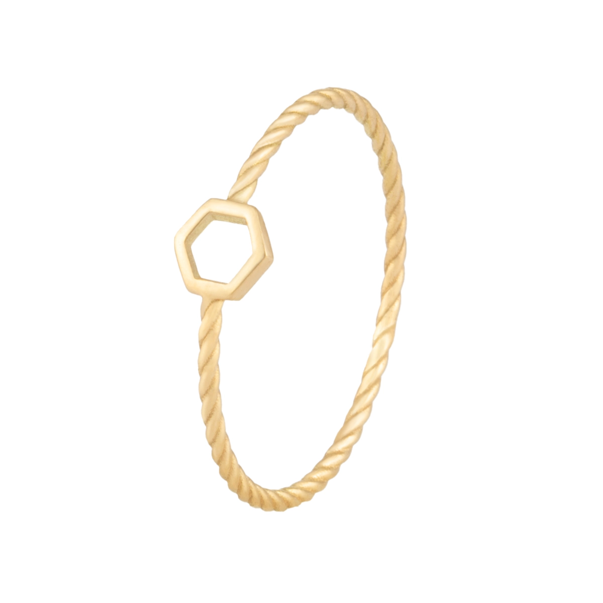 انگشتر طلا طنابی هگزا توخالی