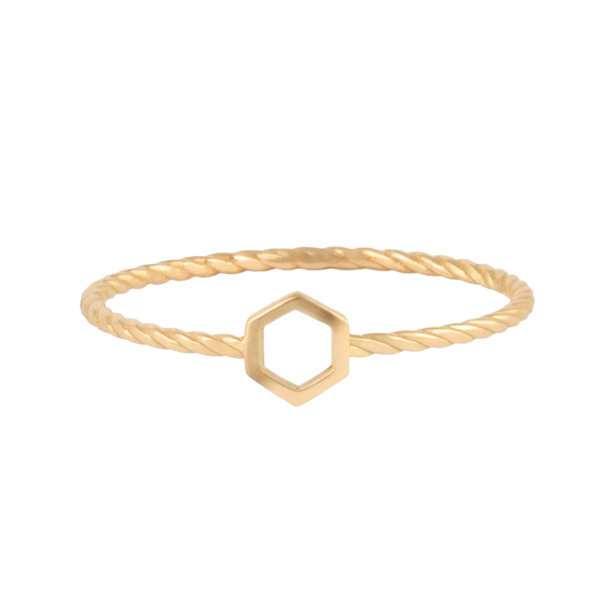 انگشتر طلا طنابی هگزا توخالی