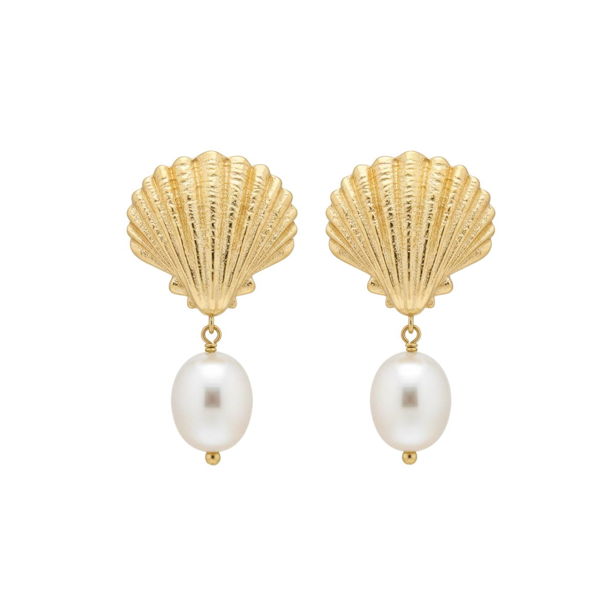 گوشواره طلا میخی صدف باروک