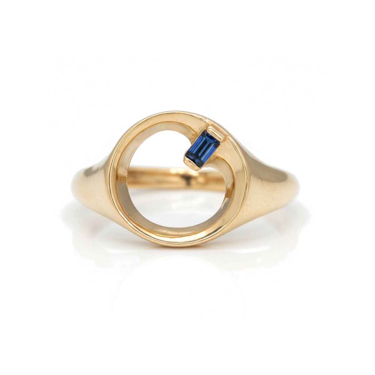 انگشتر طلا قلب آفرودیت سرمه ای