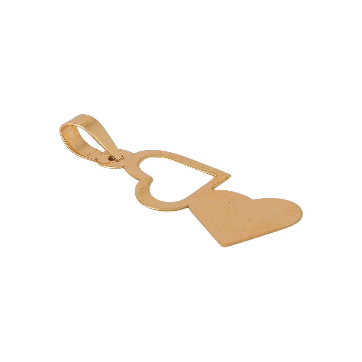 آویز گردنبند طلا دو قلب