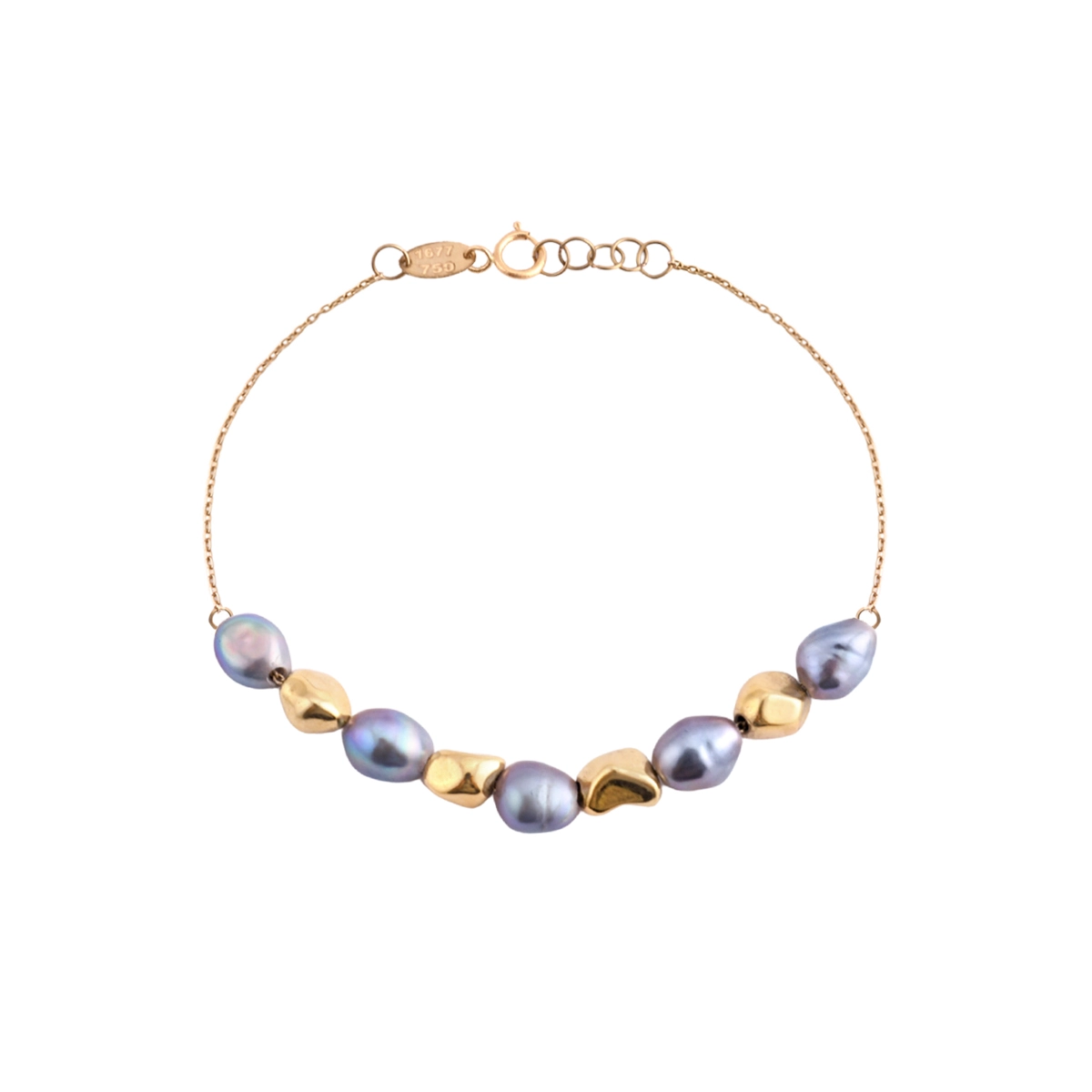 دستبند طلا زنجیری باروک ارغوانی