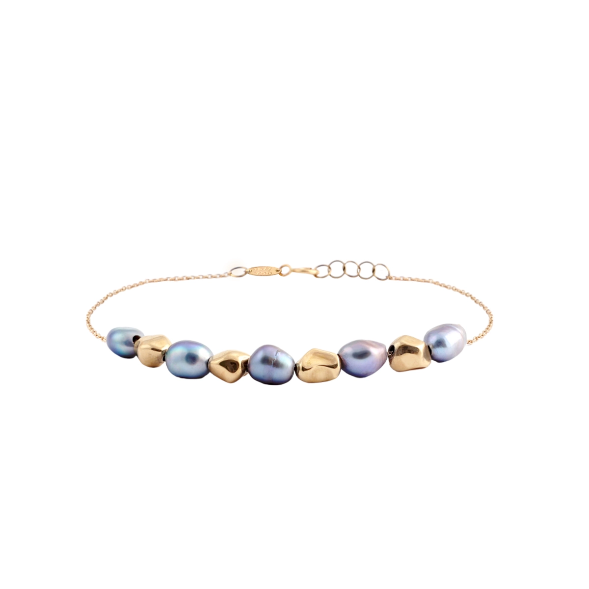 دستبند طلا زنجیری باروک ارغوانی