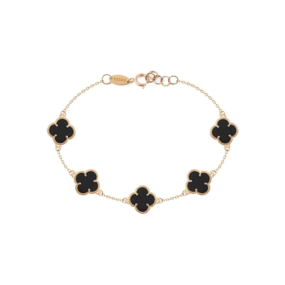 دستبند ونکلیف ۵ گل گوارسه مشکی