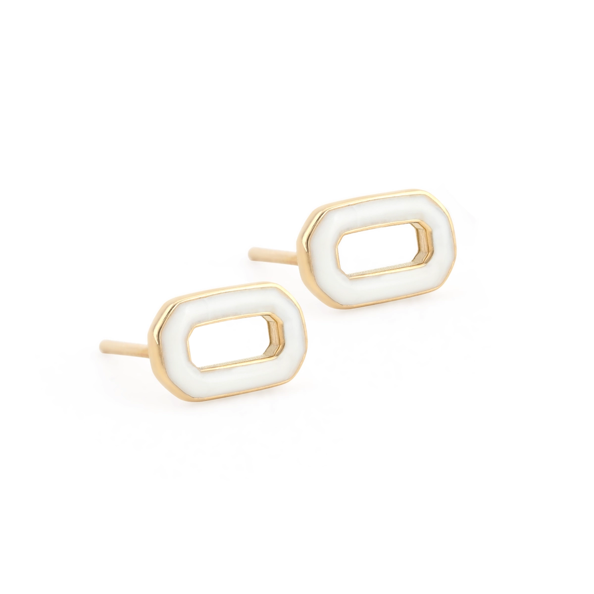 گوشواره طلا میخی اکتان سفید