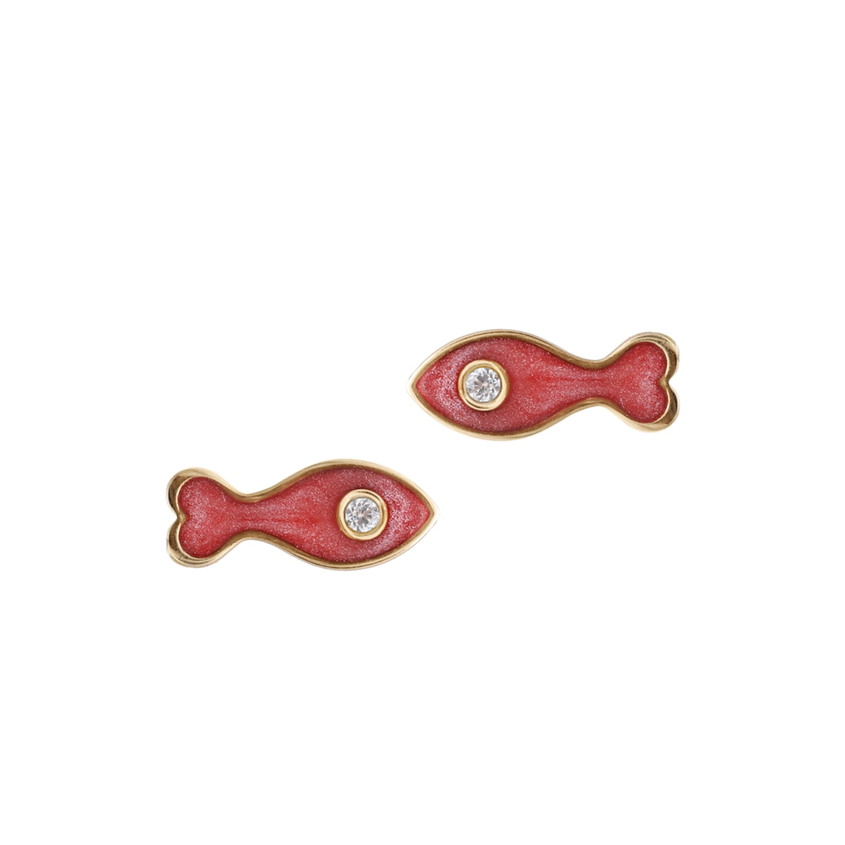 گوشواره طلا میخی ماهی گلی