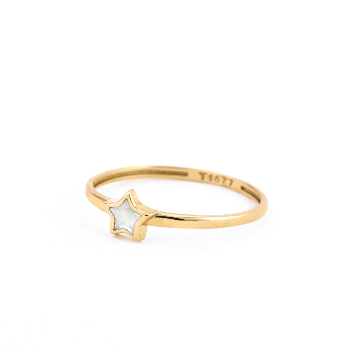 انگشتر طلا ستاره کوچک سفید