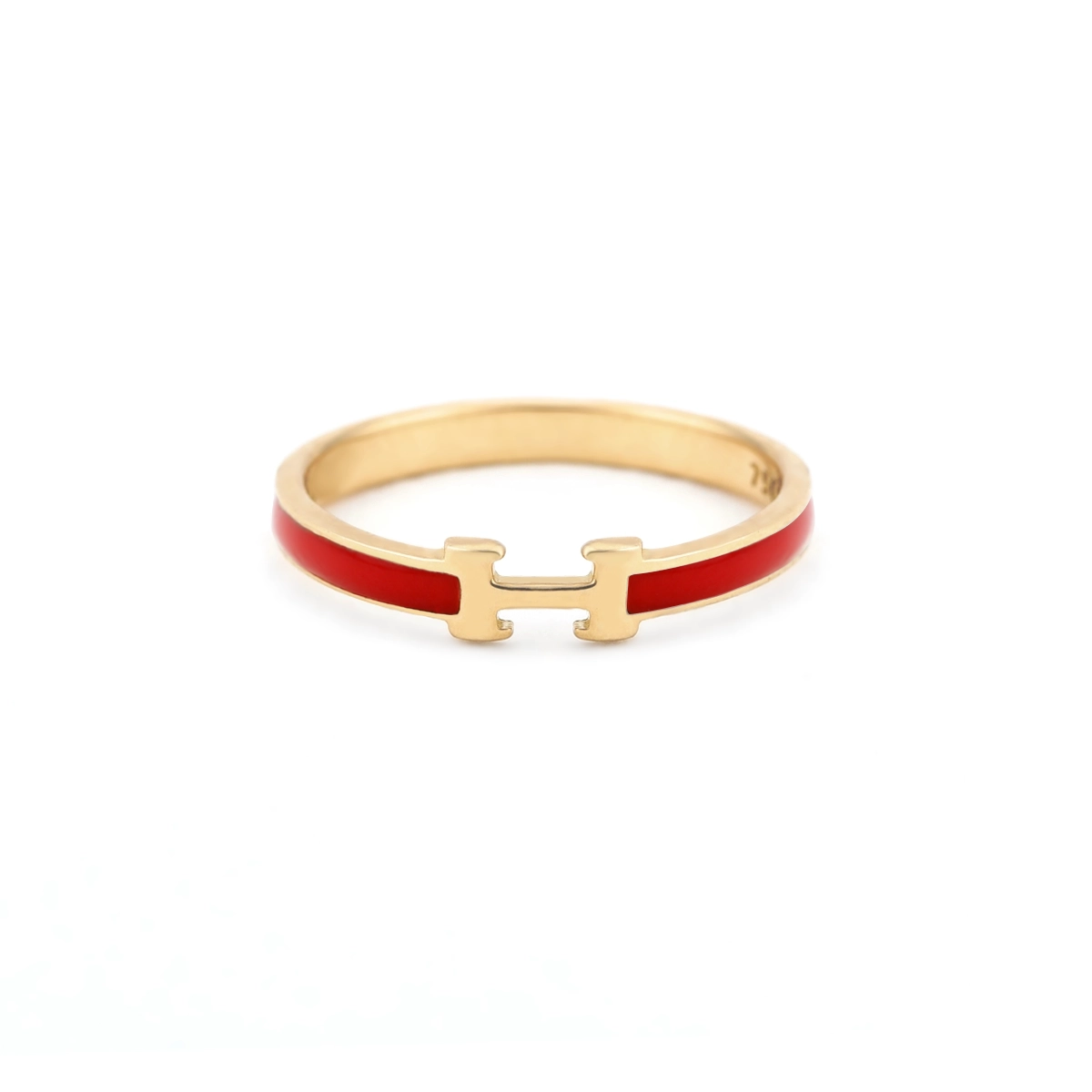 انگشتر طلا هرمس باریک قرمز