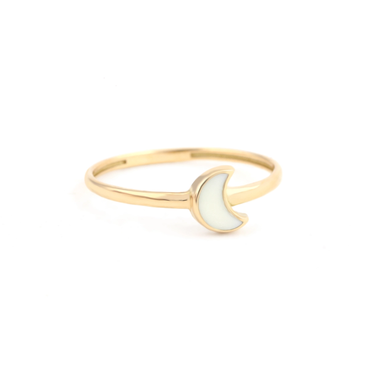 انگشتر طلا هلنا ماه سفید