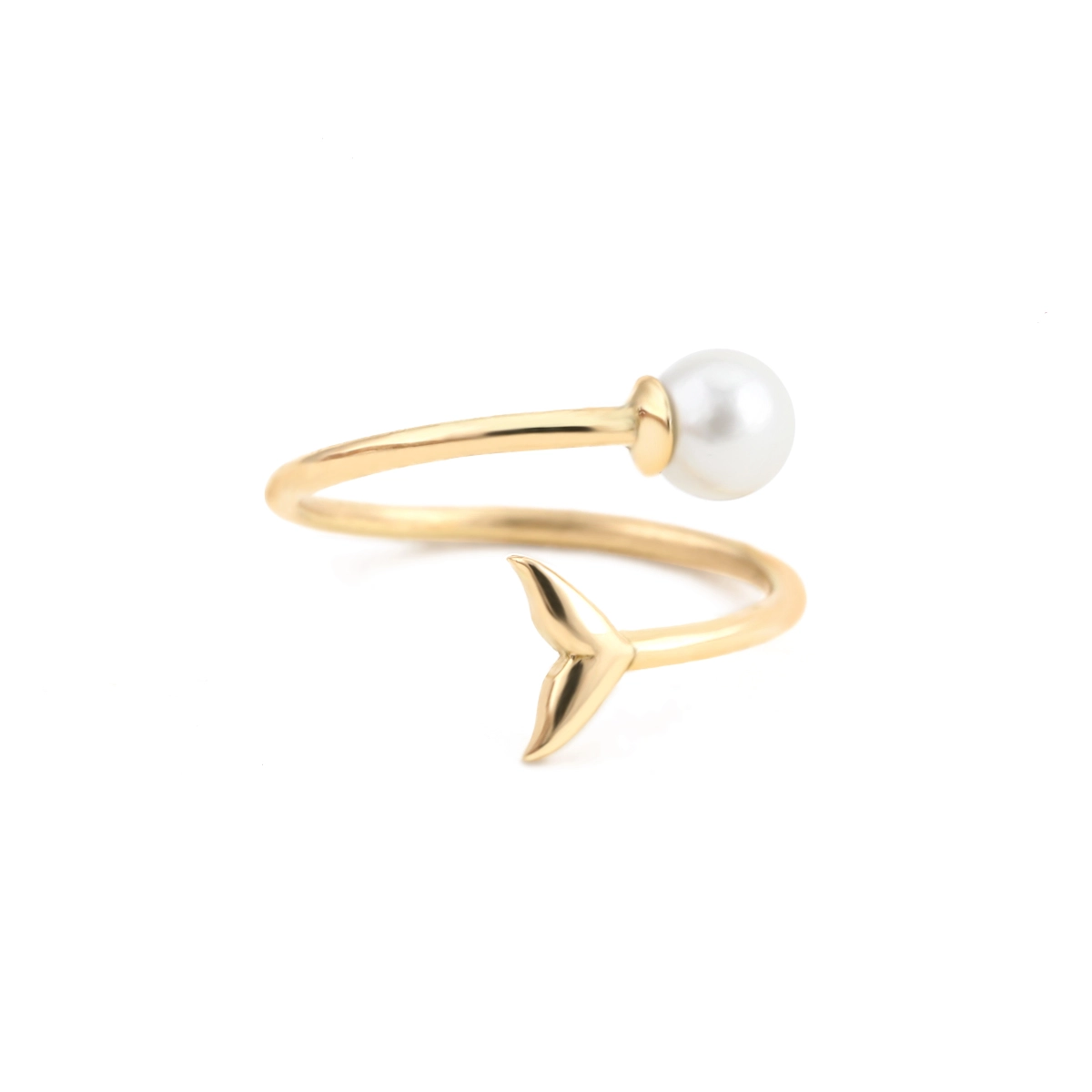 انگشتر طلا کاف دم دلفین مروارید