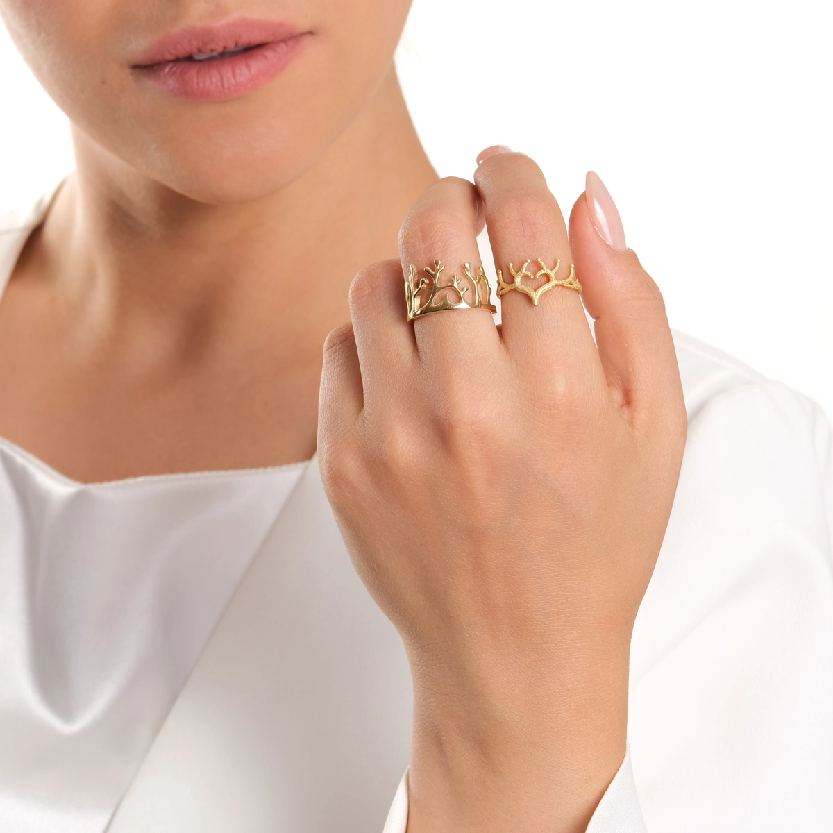 انگشتر طلا قلب جنگل