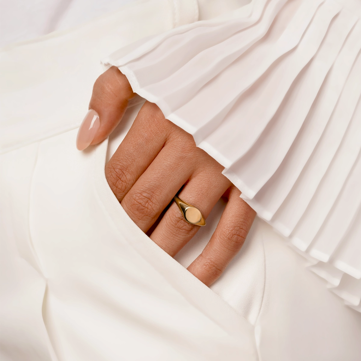 انگشتر طلا پینکی میرر دایره