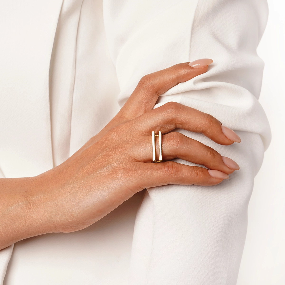 انگشتر طلا پینکی همراز سفید