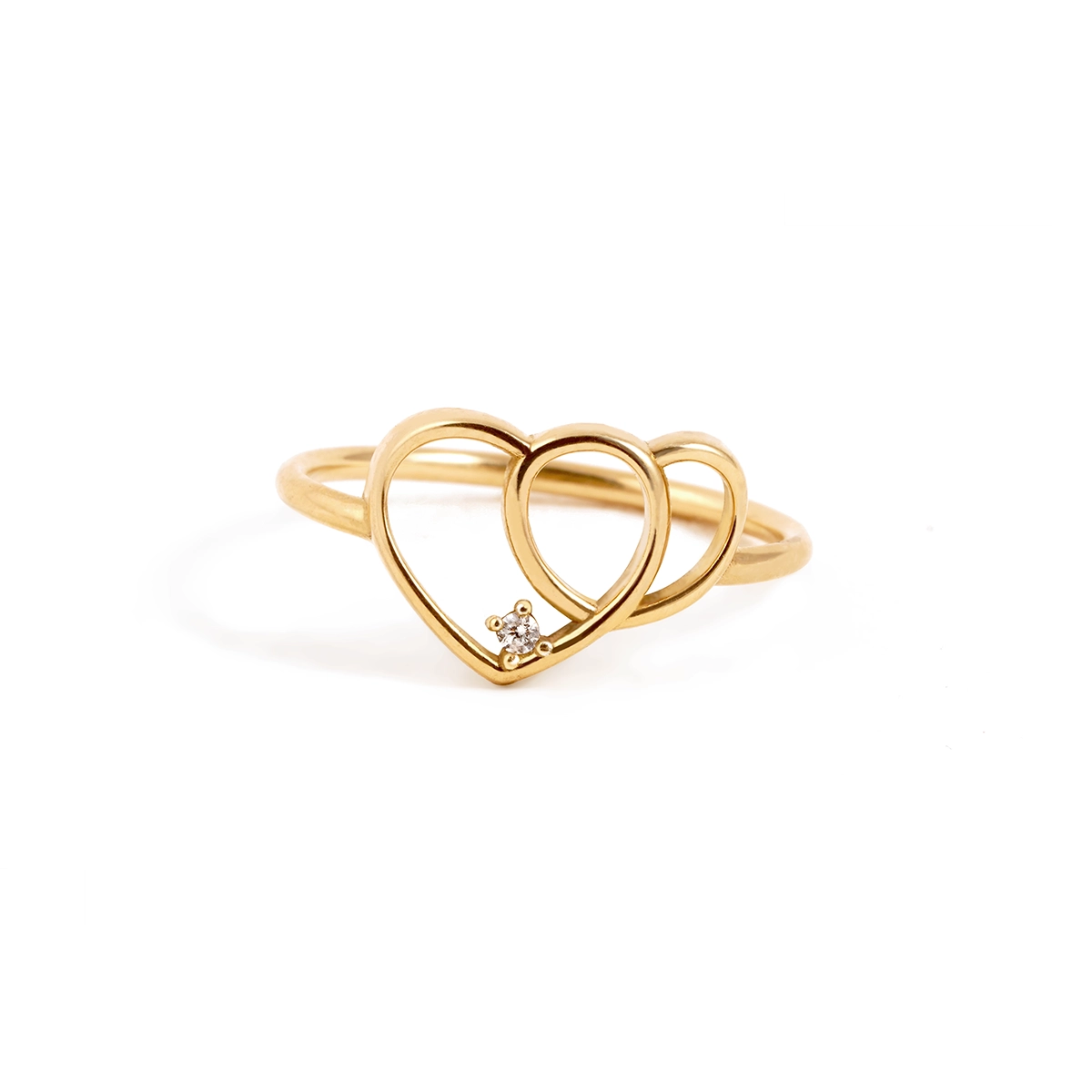 انگشتر طلا ظریف مونس سفید