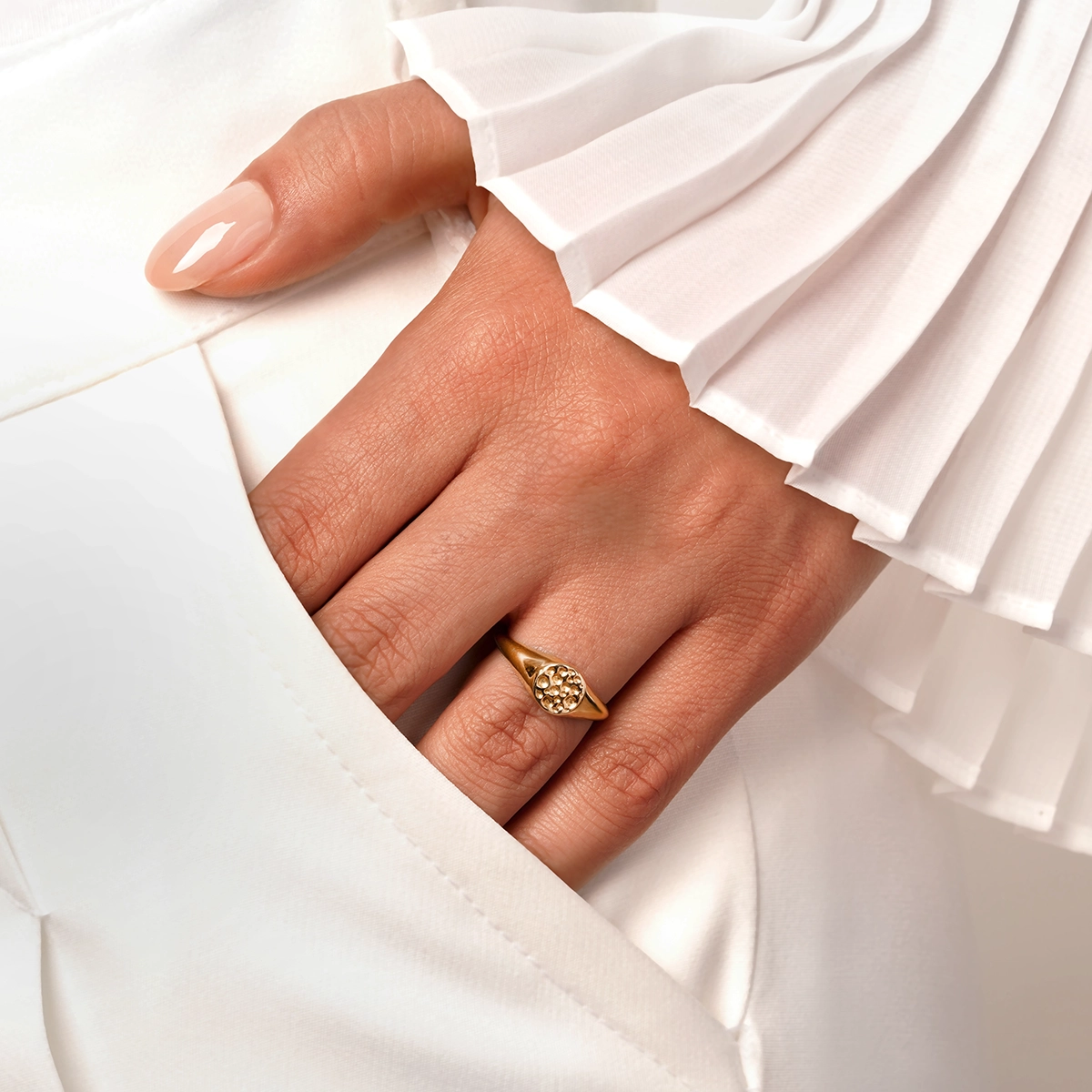 انگشتر طلا پینکی همرد دایره