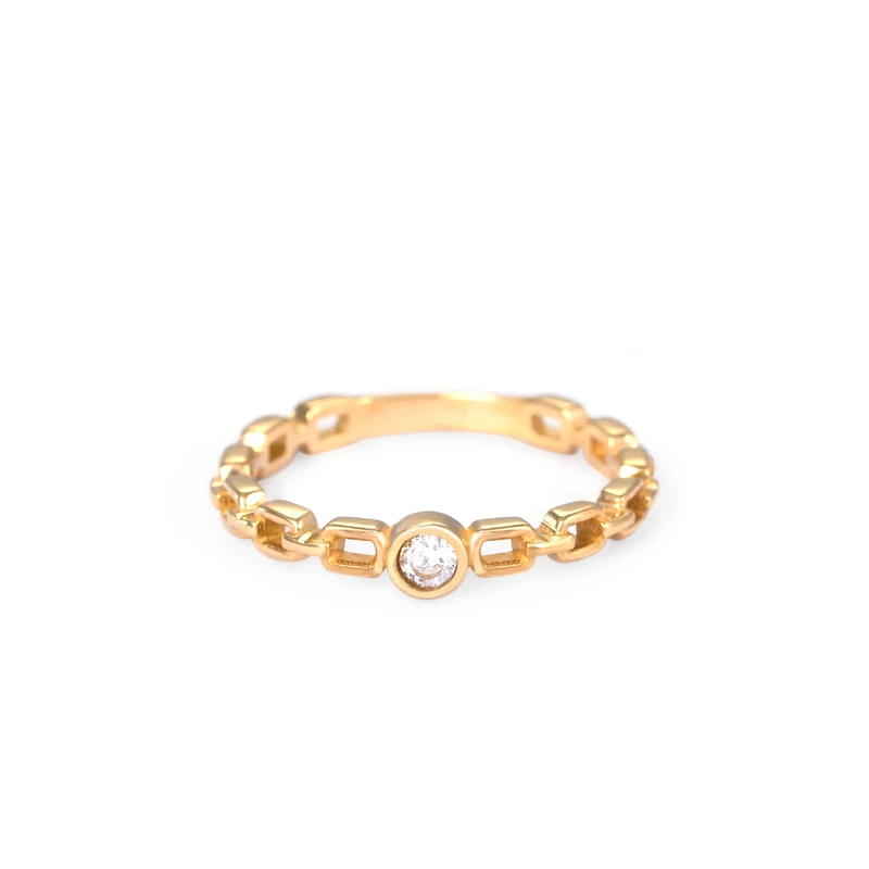 انگشتر طلا تک ژوبین نگین دار