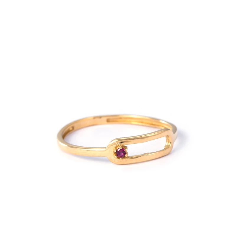 انگشتر طلا روهان سنگ بنفش