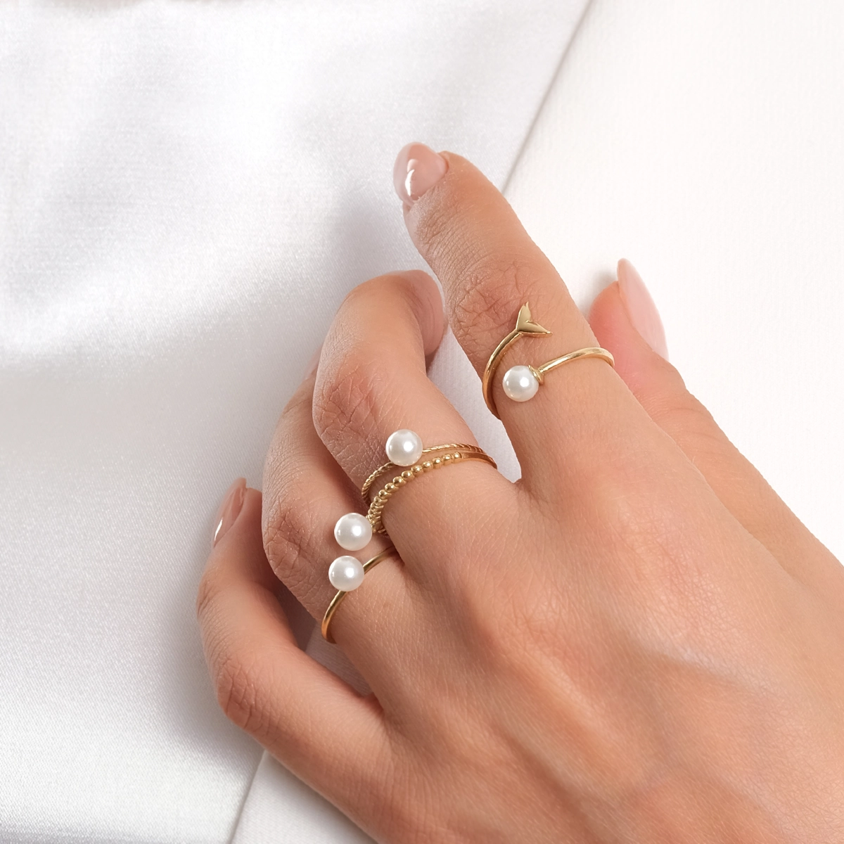 انگشتر طلا مروارید ماریسا