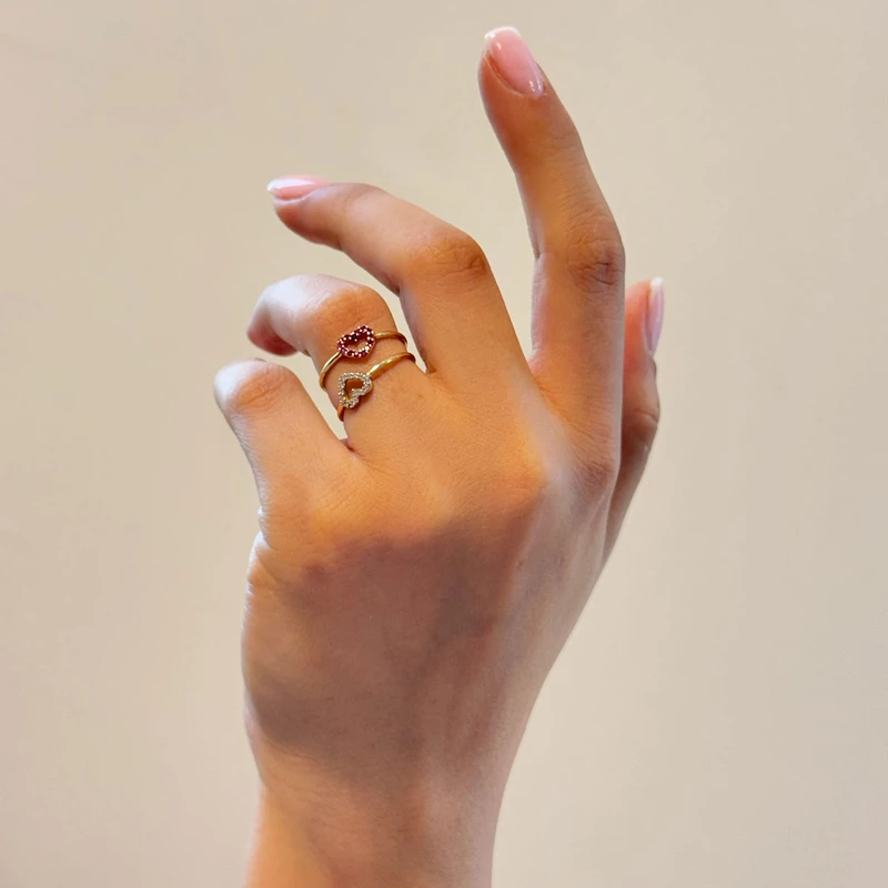 انگشتر طلا والنتین سرخابی