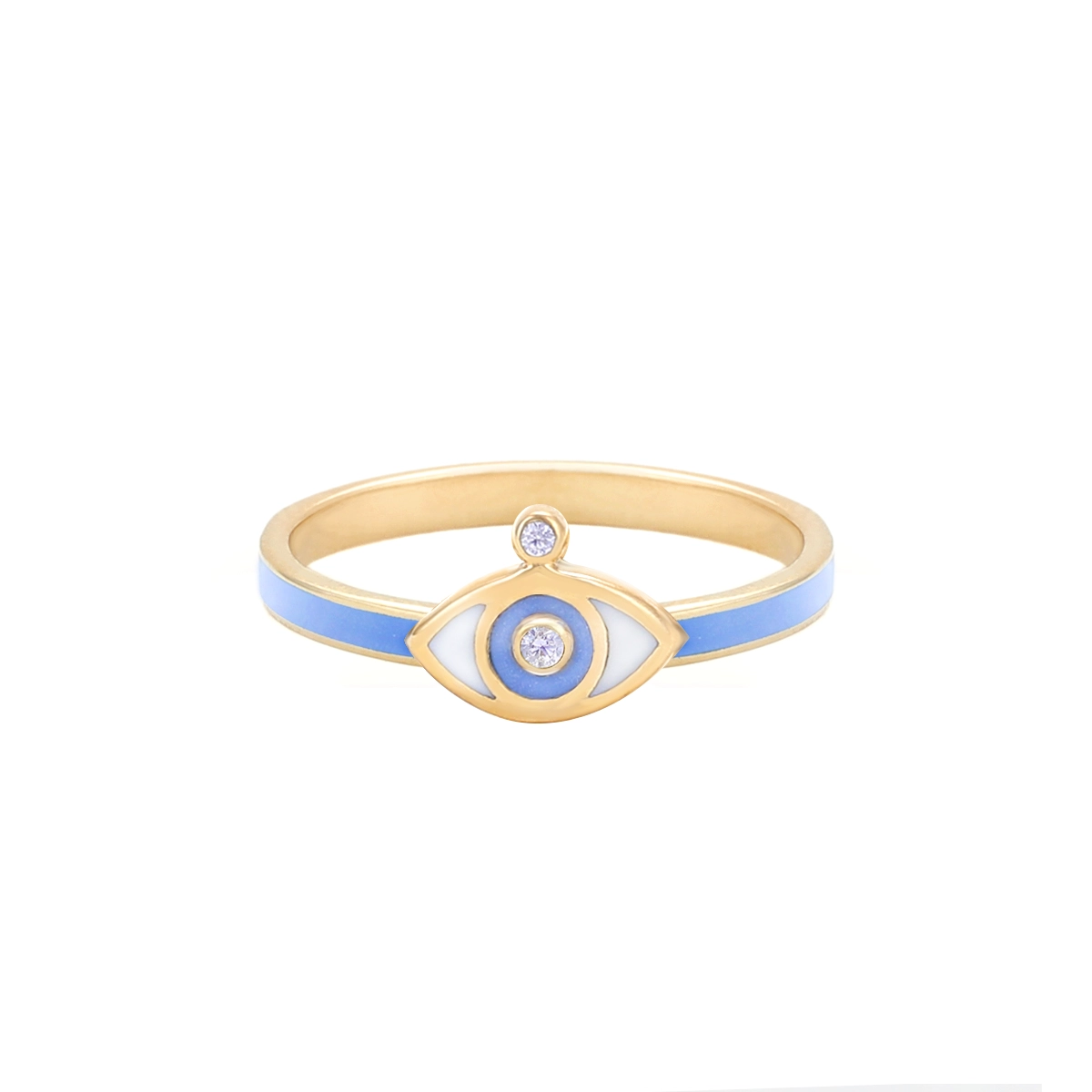 انگشتر طلا چشم هرا آبی