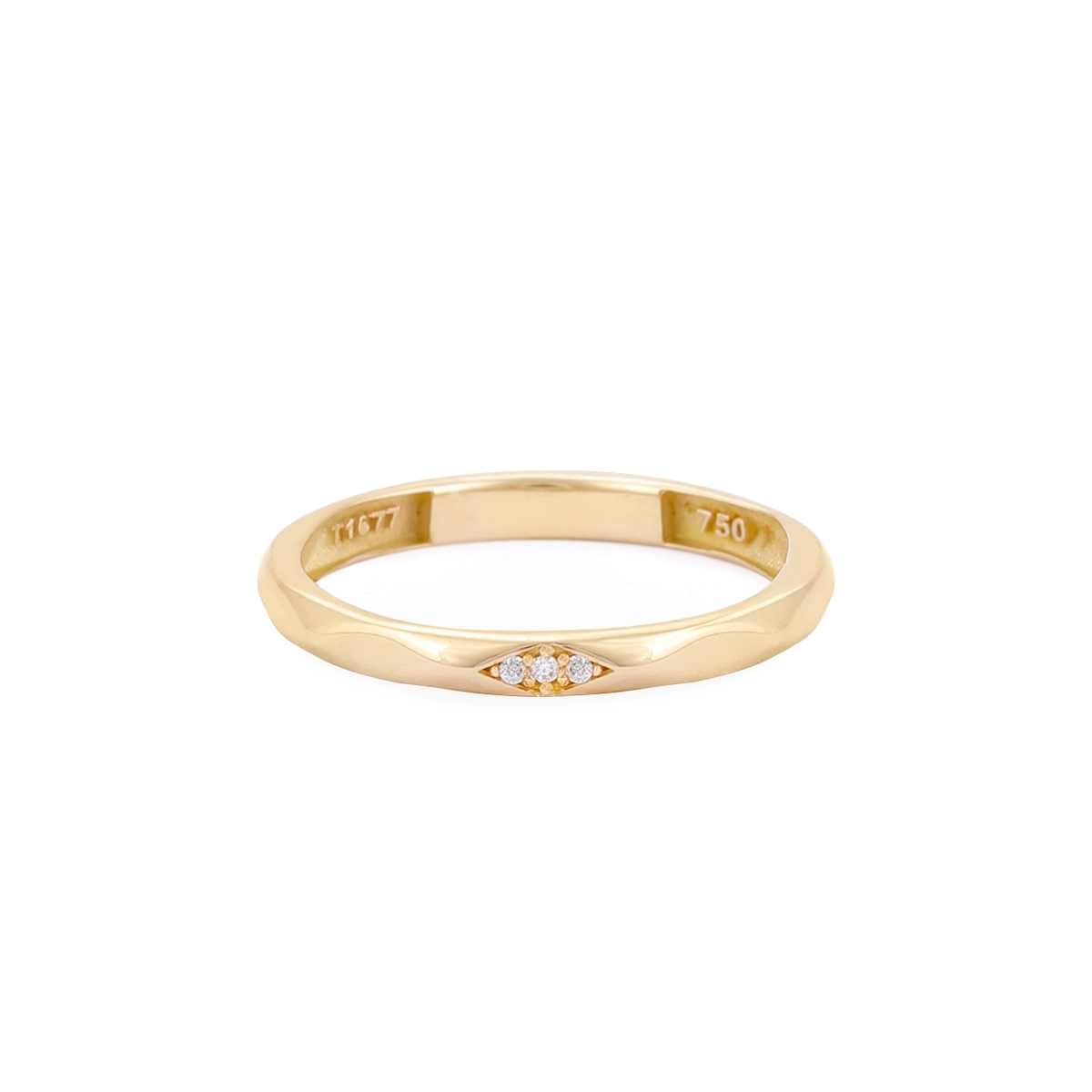 انگشتر طلا حلقه ای نورا نگینی