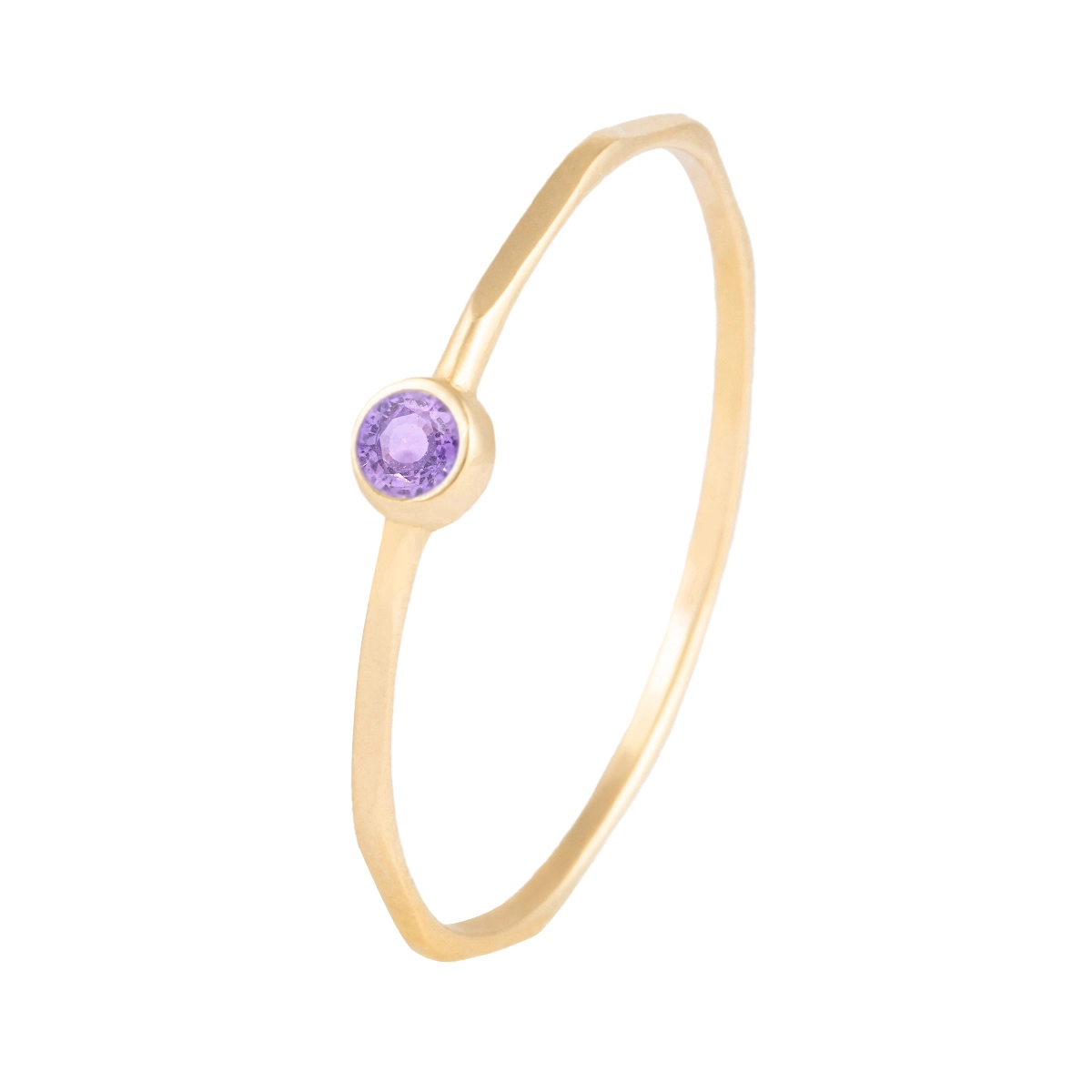 انگشتر طلا مهره بنفش