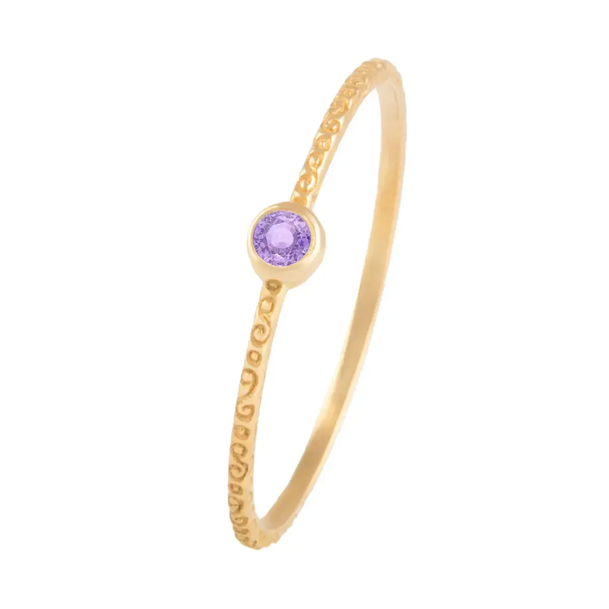 انگشتر طلا یارا بنفش