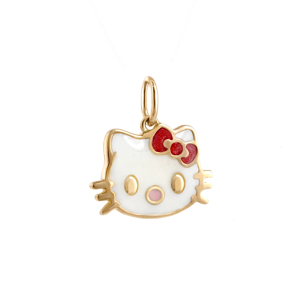 آویز گردنبند طلا هلوکیتی قرمز