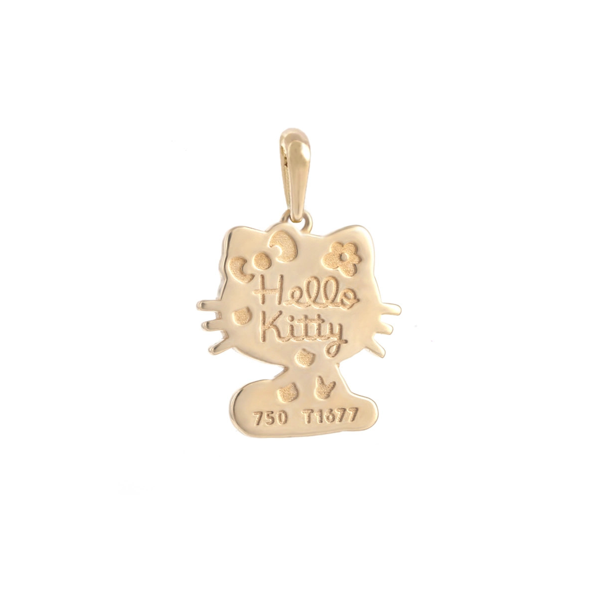 آویز گردنبند طلا هلو کیتی صورتی