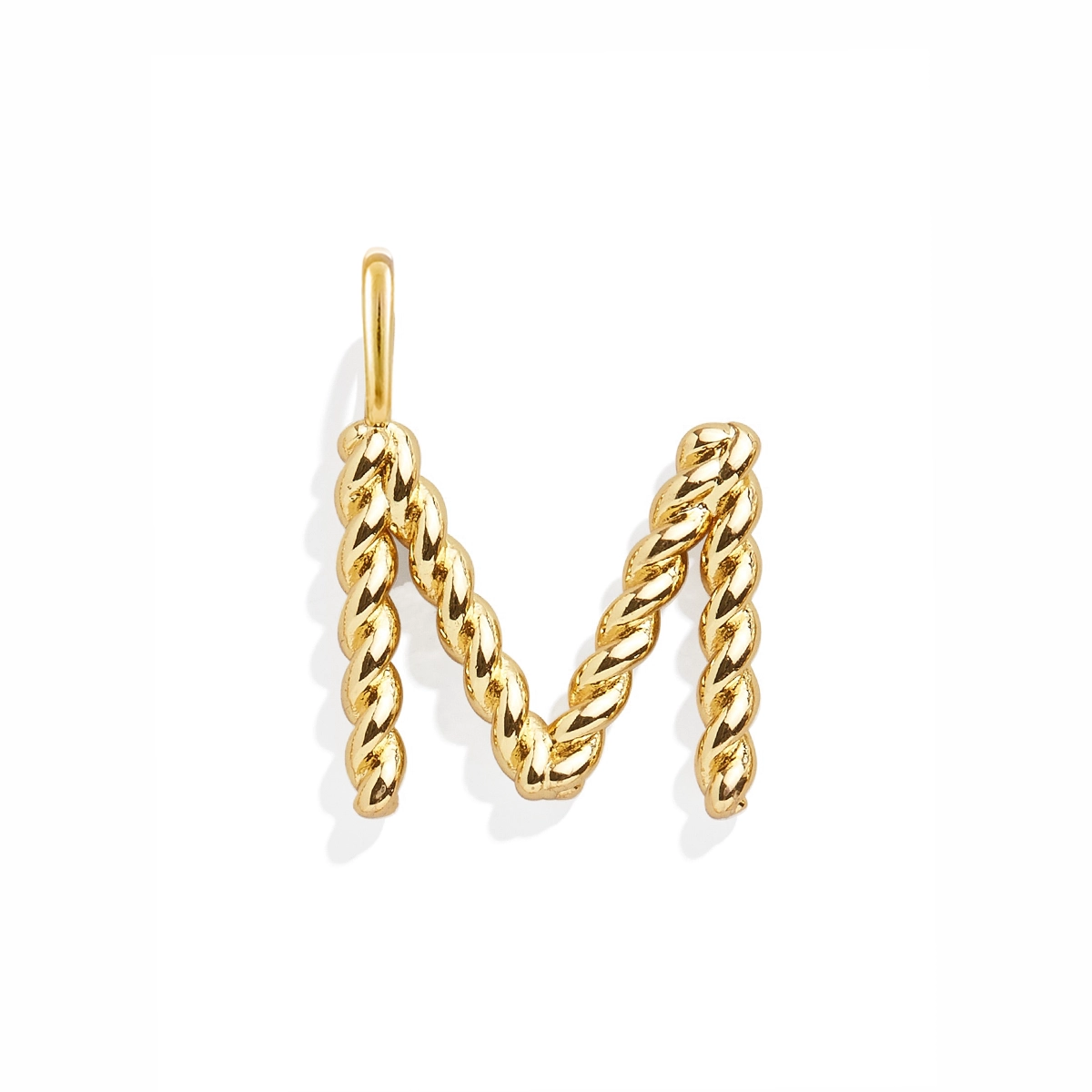 آویز گردنبند طلا حرف M پیچی