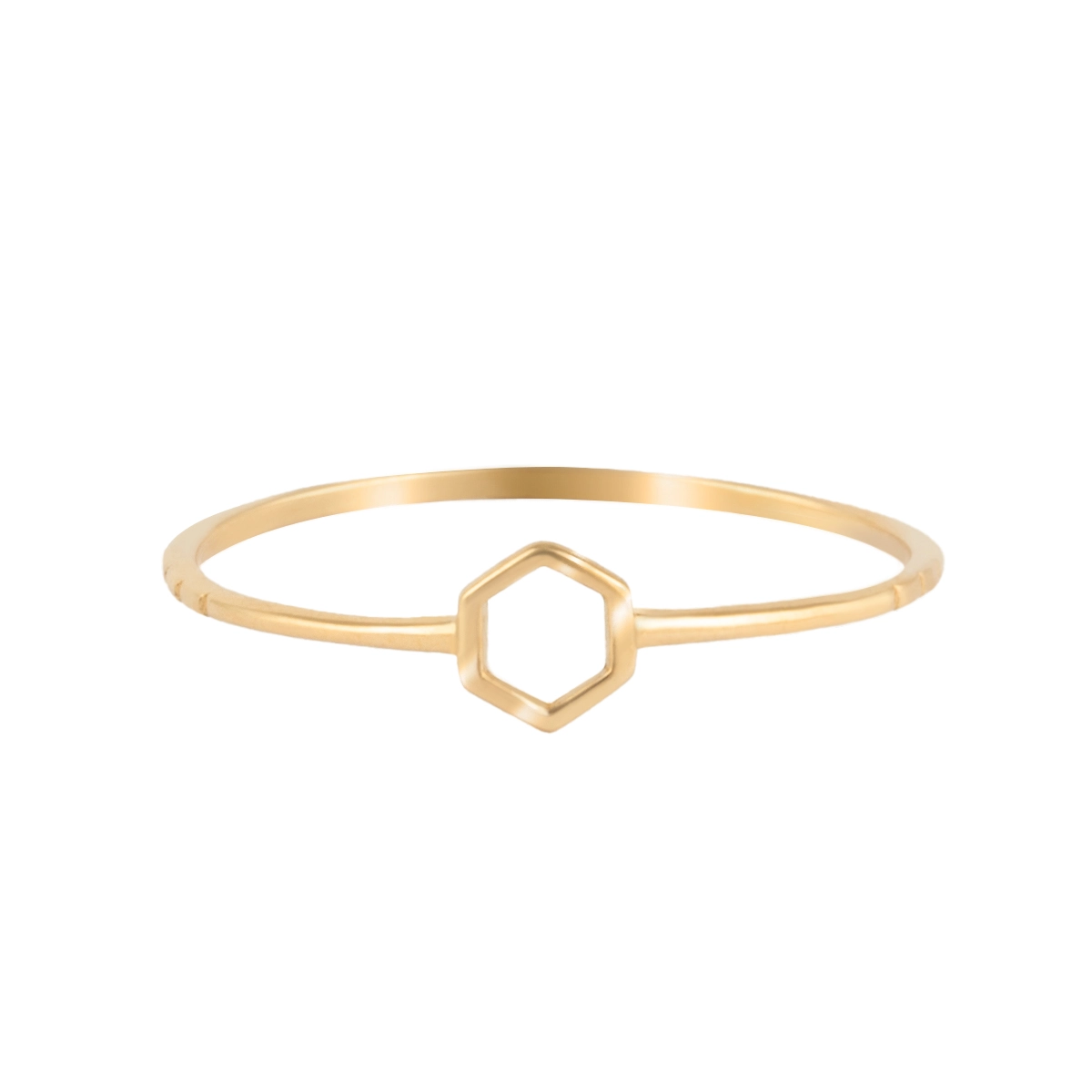 انگشتر طلا هگزا توخالی سه خط