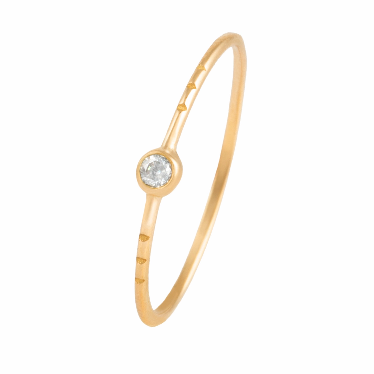 انگشتر طلا سه خط نگین سفید