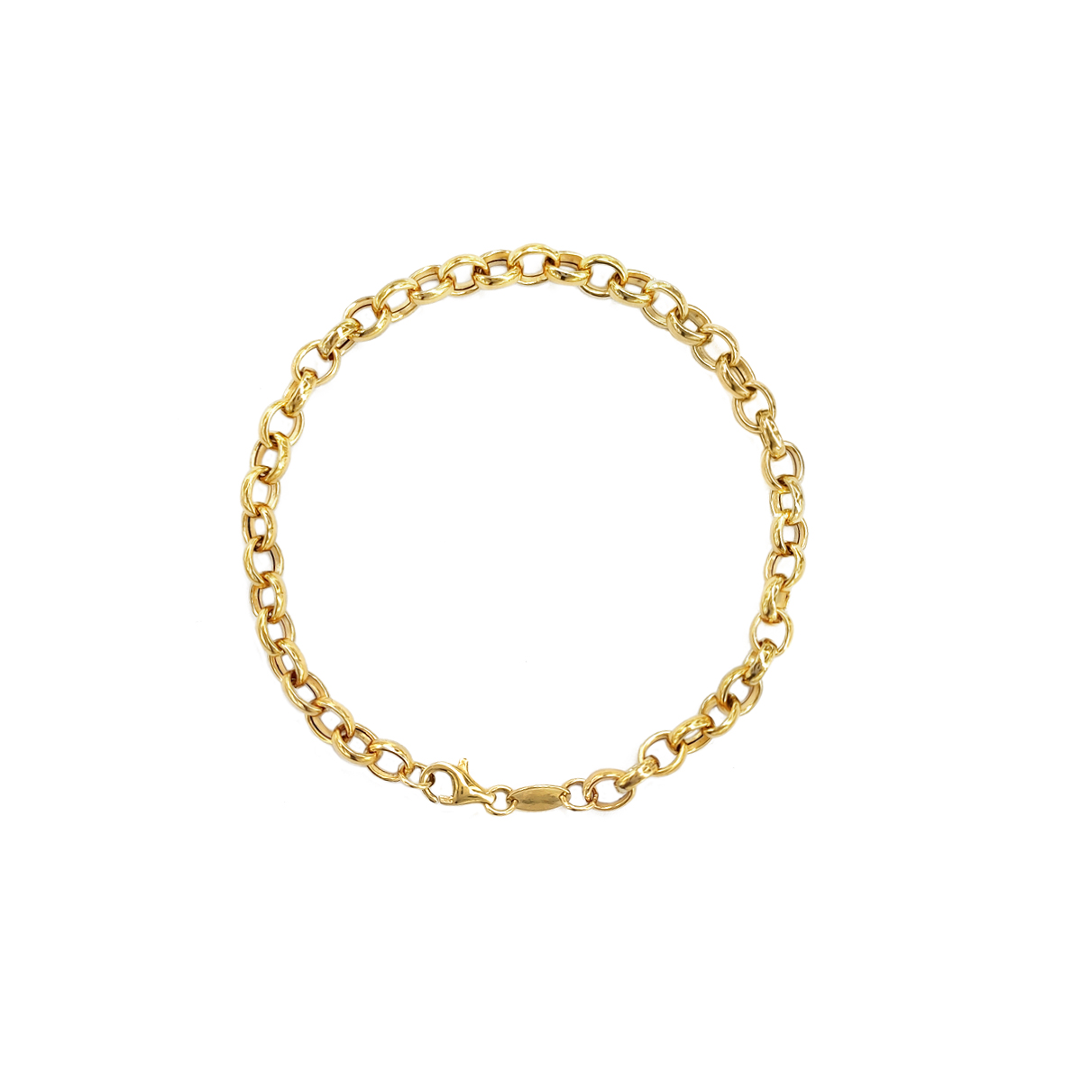 دستبند طلا ساده رولو بیضی