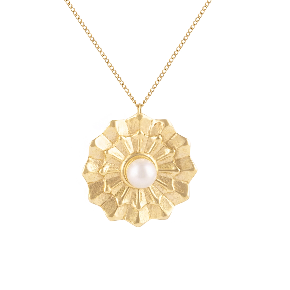گردنبند طلا آفتاب مروارید