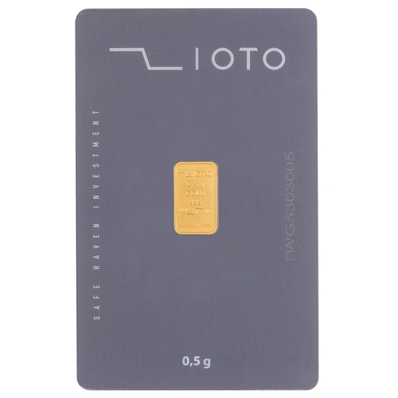 شمش طلا زیوتو ۰.۵ گرمی ۲۴ عیار مدل Au-p0.5