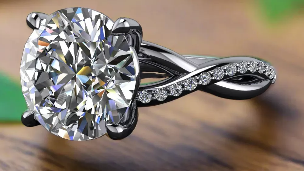 یک انگشتر جذاب با الماس آزمایشگاهی