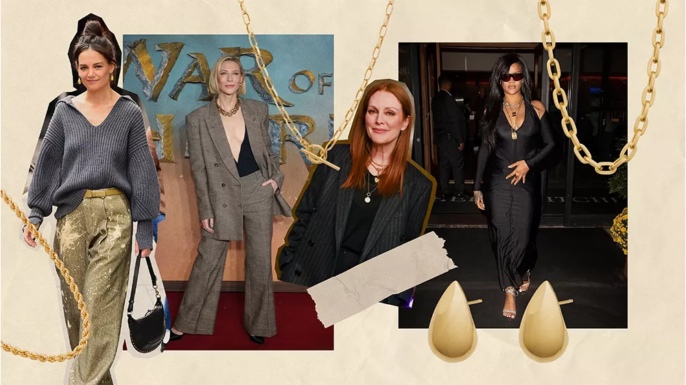 تصویر چند بازیگر زن هالیوودی و چندین زنجیر طلا