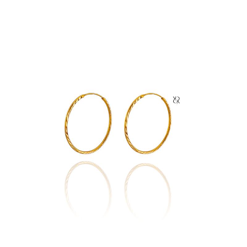 گوشواره زنانه طلا ۱۸ عیار  حلقه ای تراش