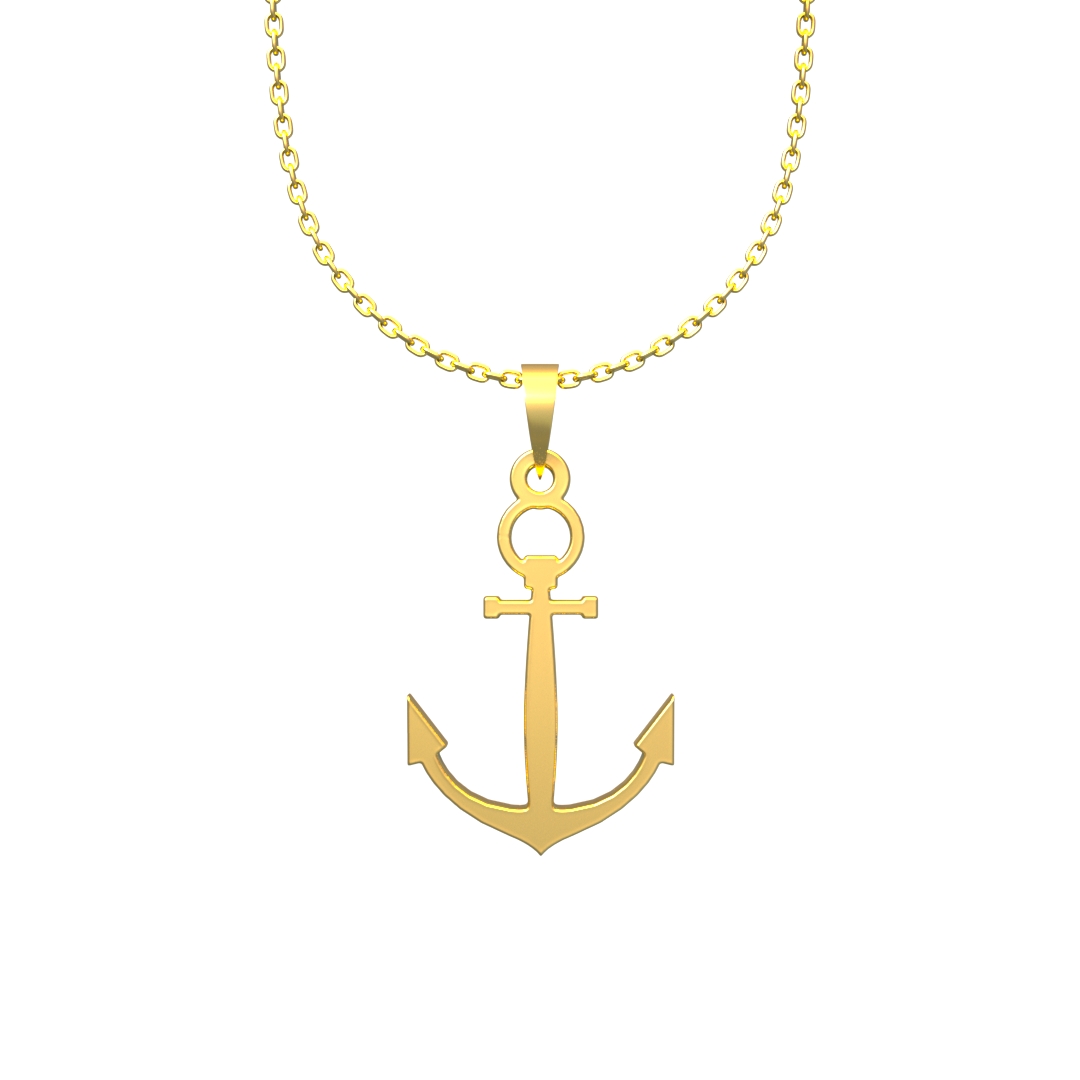 گردنبند طلا زنانه 18 عیار مدل لنگر کد D1001