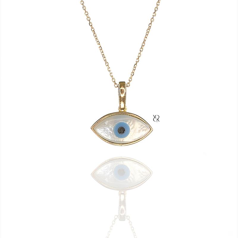 آویز زنانه طلا ۱۸ عیار آویز گردنی طلا طرح چشم نظر