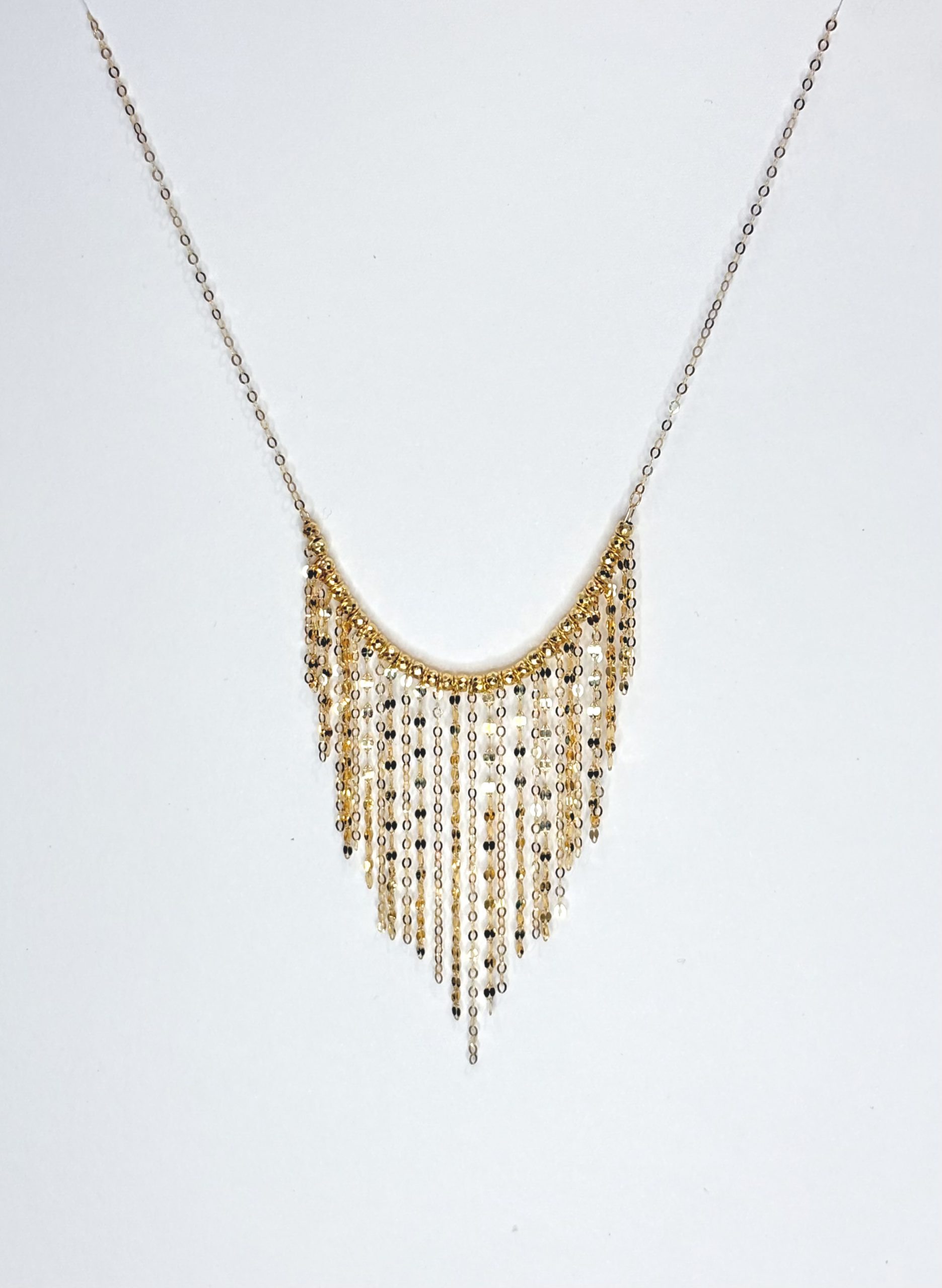 گردنبند زنانه طلا ۱۸ عیار گردنبند آبشاری هرمی