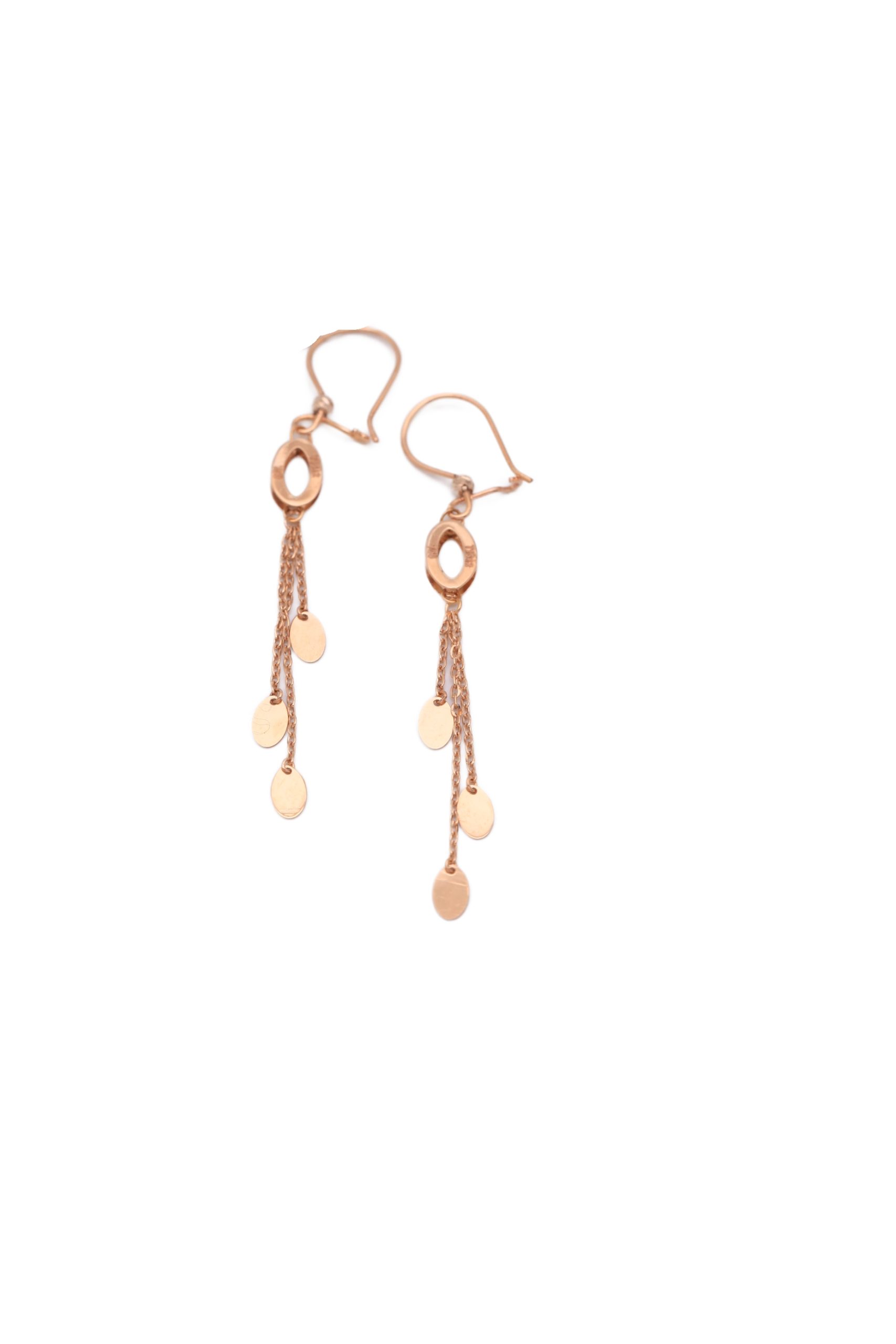 گوشواره زنانه طلا ۱۸ عیار بیضی