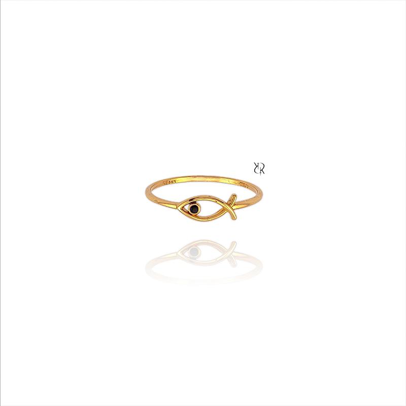 انگشتر زنانه طلا ۱۸ عیار طرح ماهی