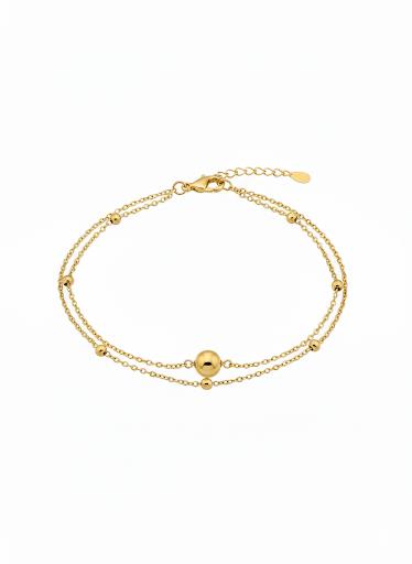 دستبند زنانه طلا ۱۸ عیار دولاین وارداتی گوی