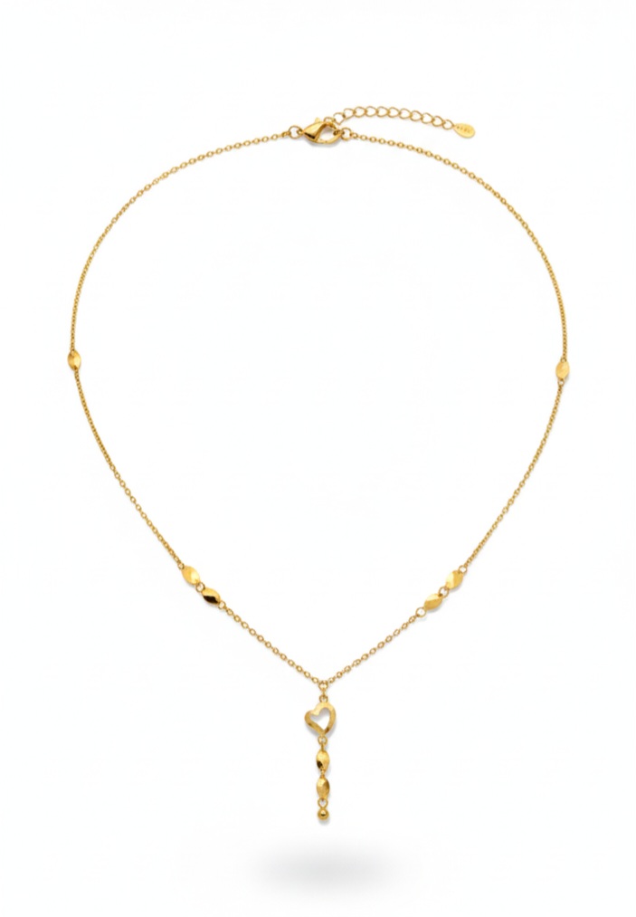 گردنبند زنانه طلا ۱۸ عیار گردنبند کرواتی قلب